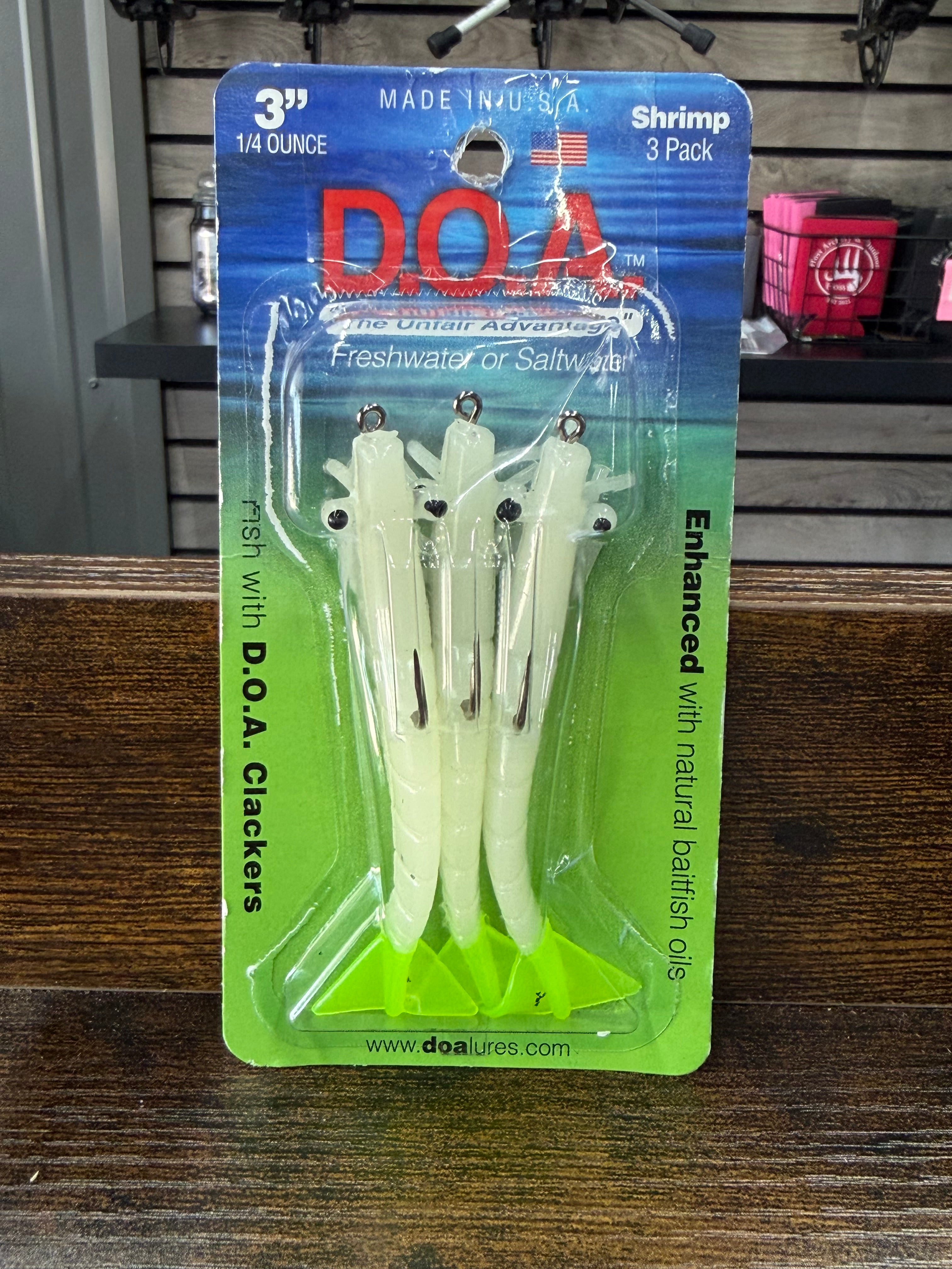 D.O.A. LURES 3" Shrimp Rigged
